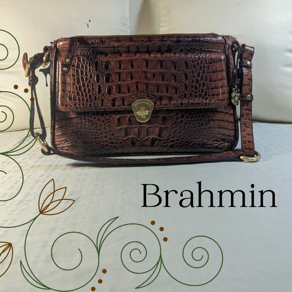 Brahmin 3-compartment Shoulder Bag Brown